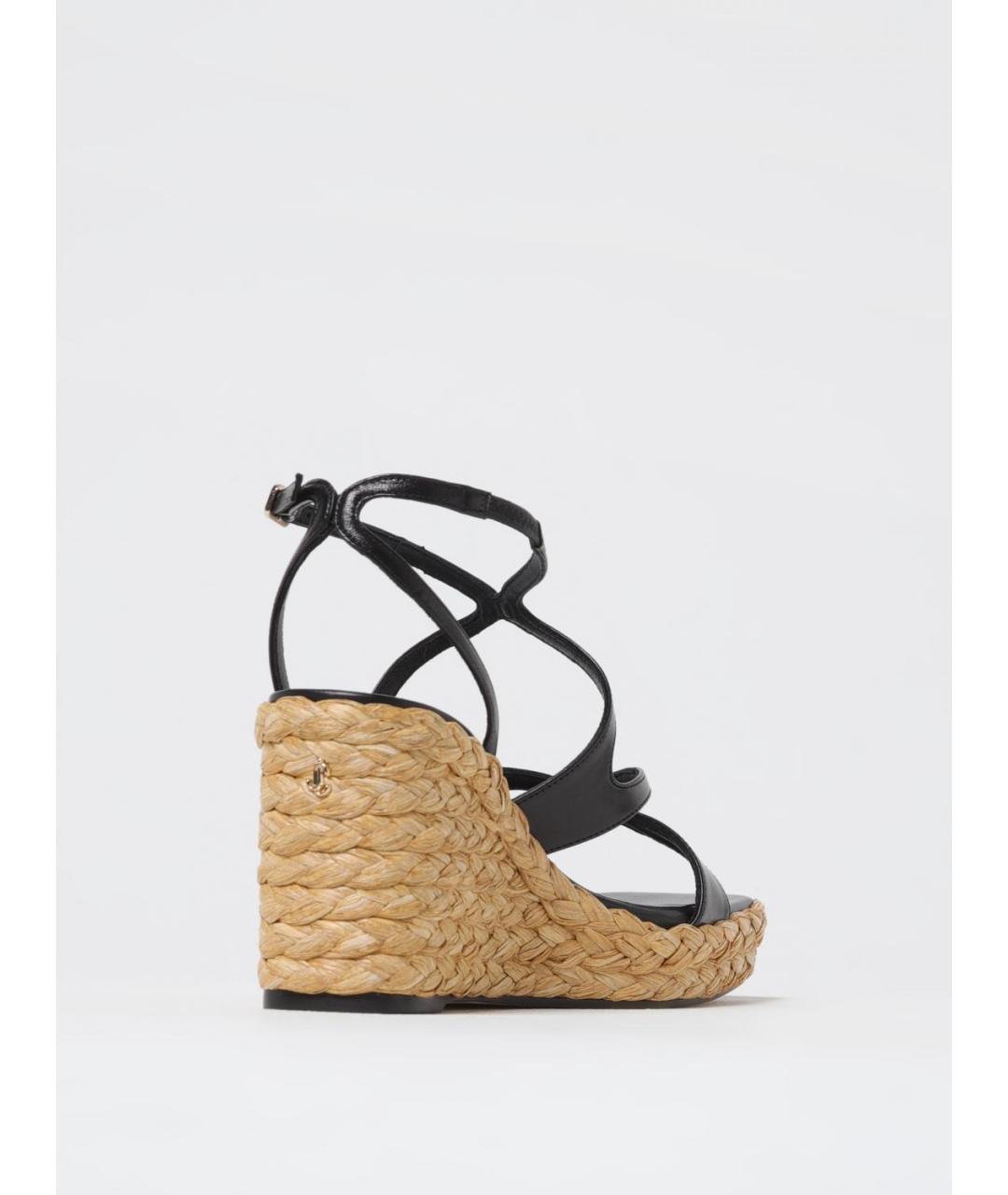 JIMMY CHOO Черные кожаные босоножки, фото 3
