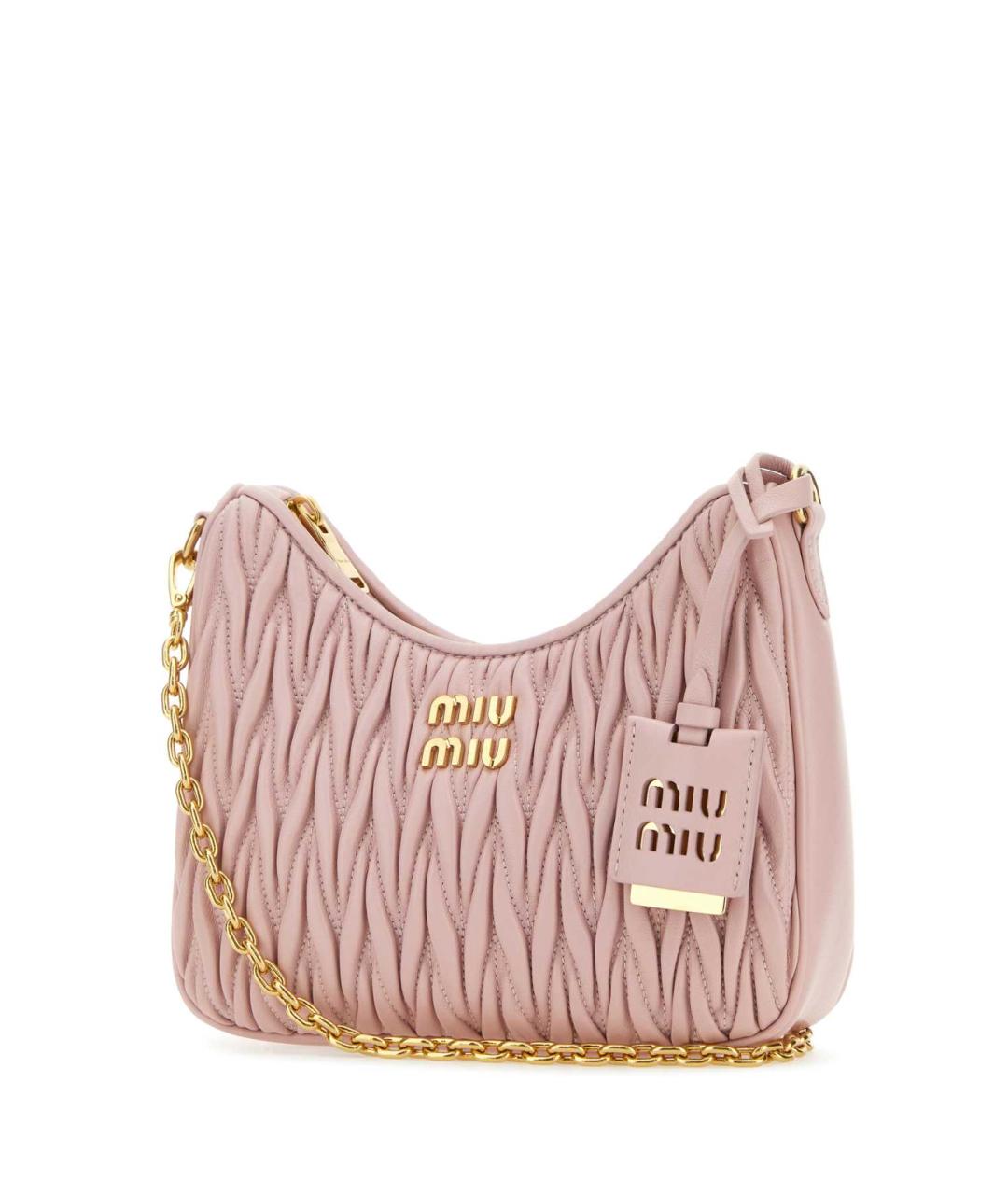 MIU MIU Розовая кожаная сумка через плечо, фото 2