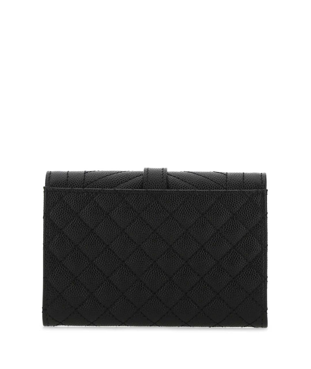 SAINT LAURENT Черный кожаный кошелек, фото 3
