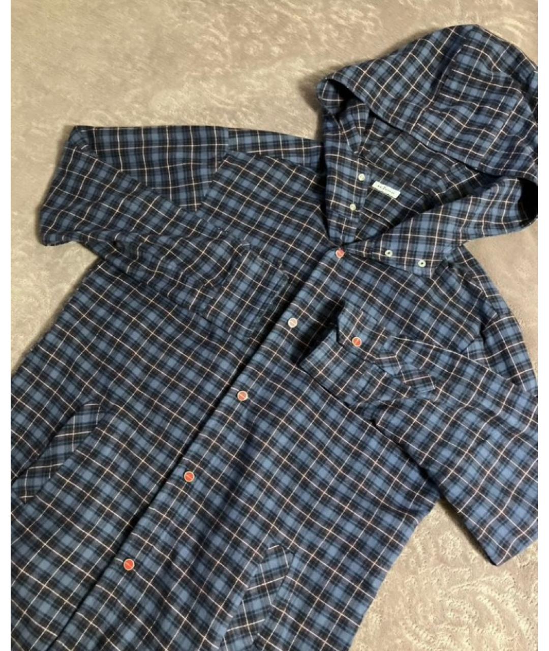 KITON Синяя хлопковая кэжуал рубашка, фото 4