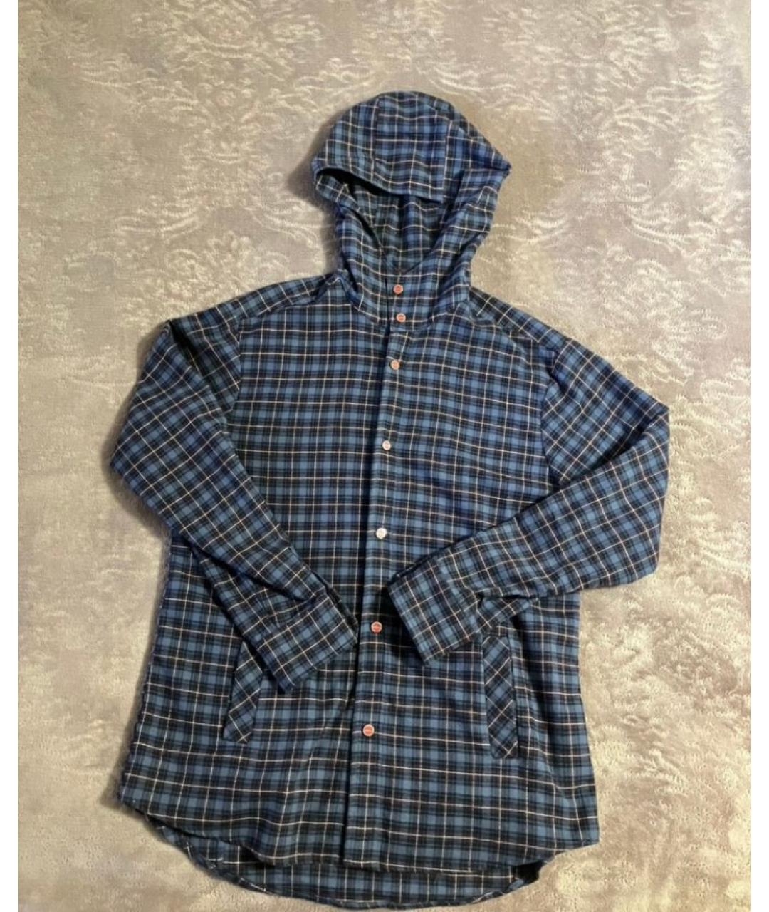 KITON Синяя хлопковая кэжуал рубашка, фото 5
