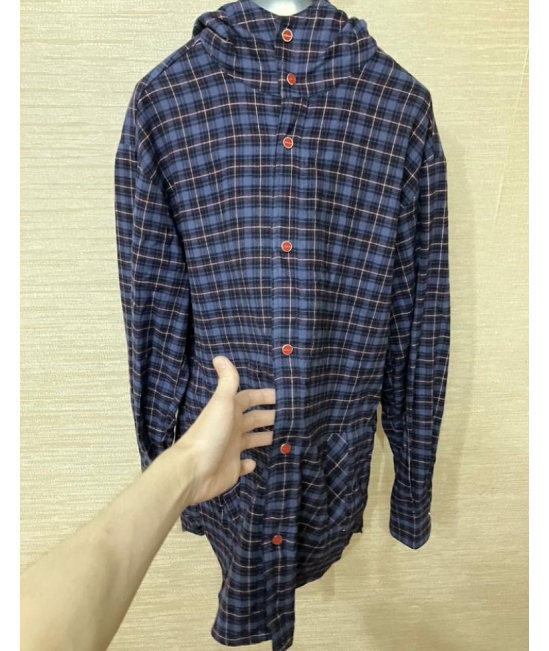 KITON Синяя хлопковая кэжуал рубашка, фото 2