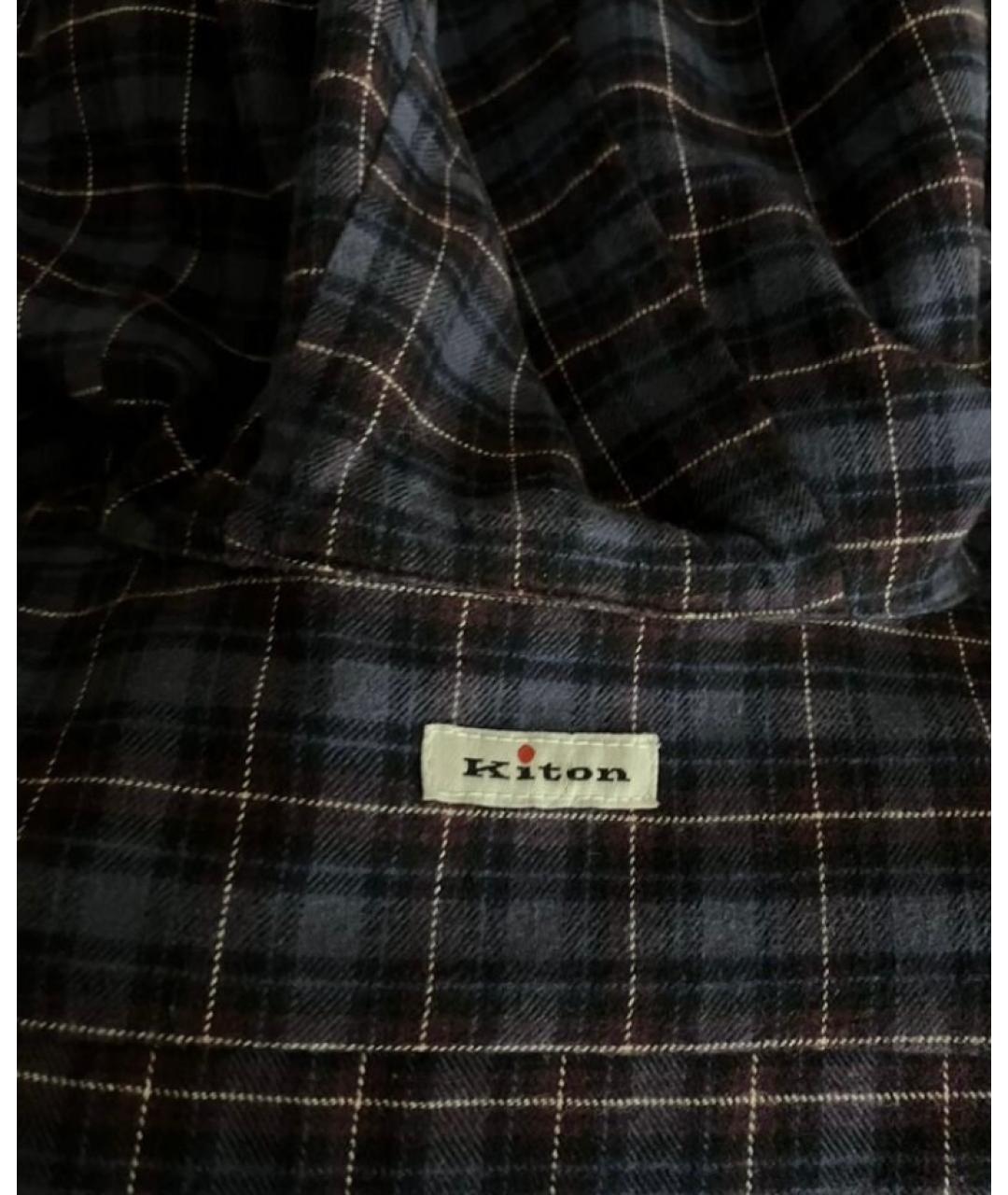 KITON Синяя хлопковая кэжуал рубашка, фото 3