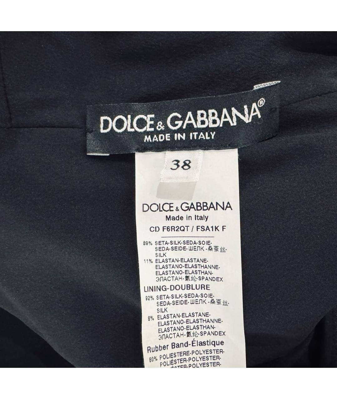 DOLCE&GABBANA Черное шелковое коктейльное платье, фото 3