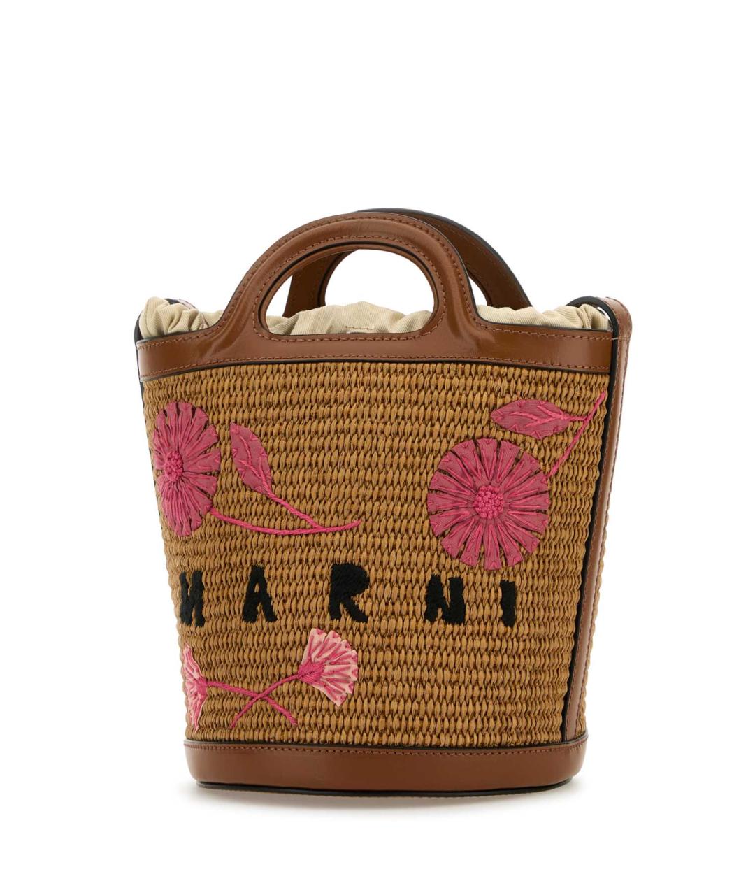 MARNI Коричневая тканевая сумка тоут, фото 2
