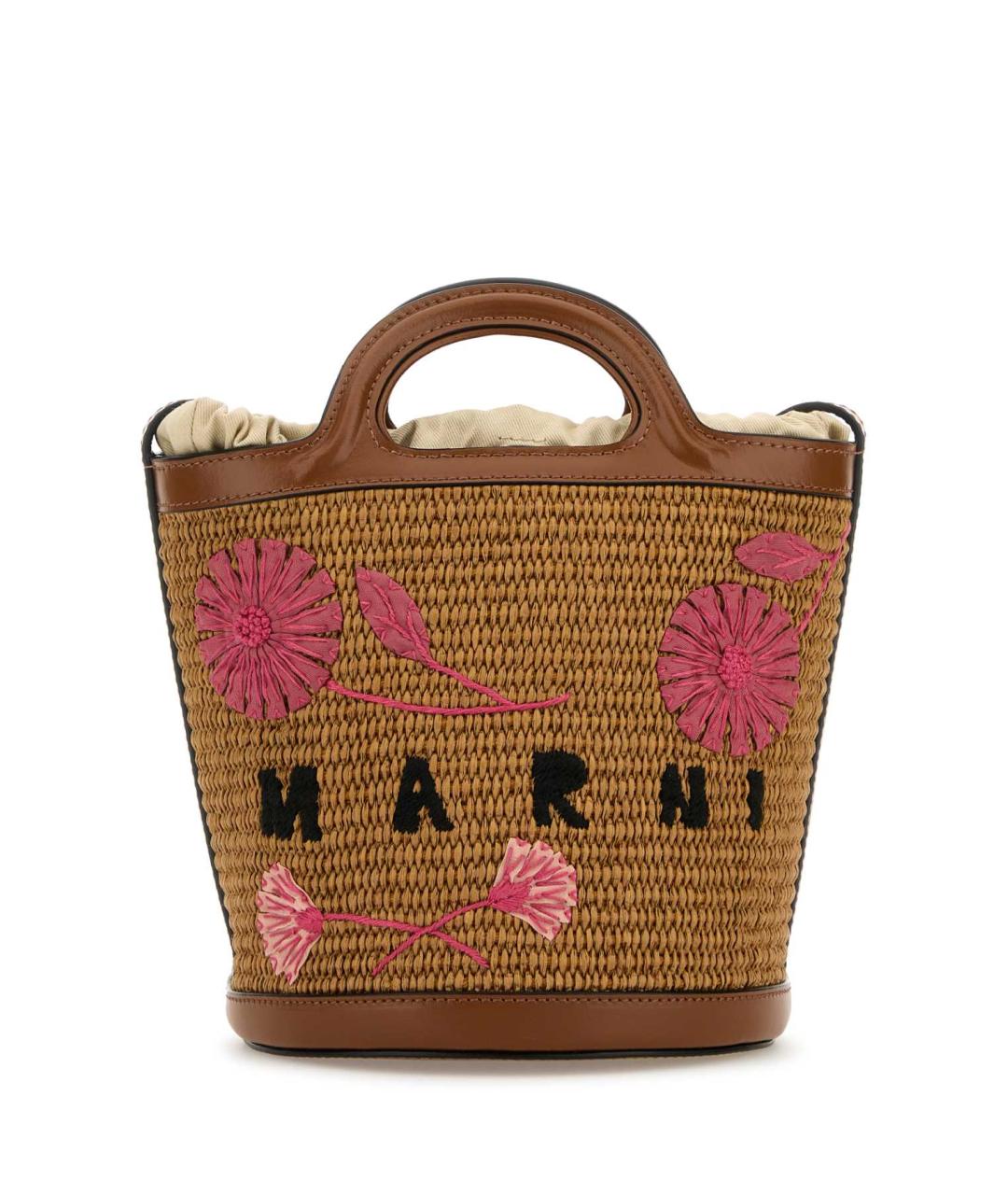MARNI Коричневая тканевая сумка тоут, фото 1