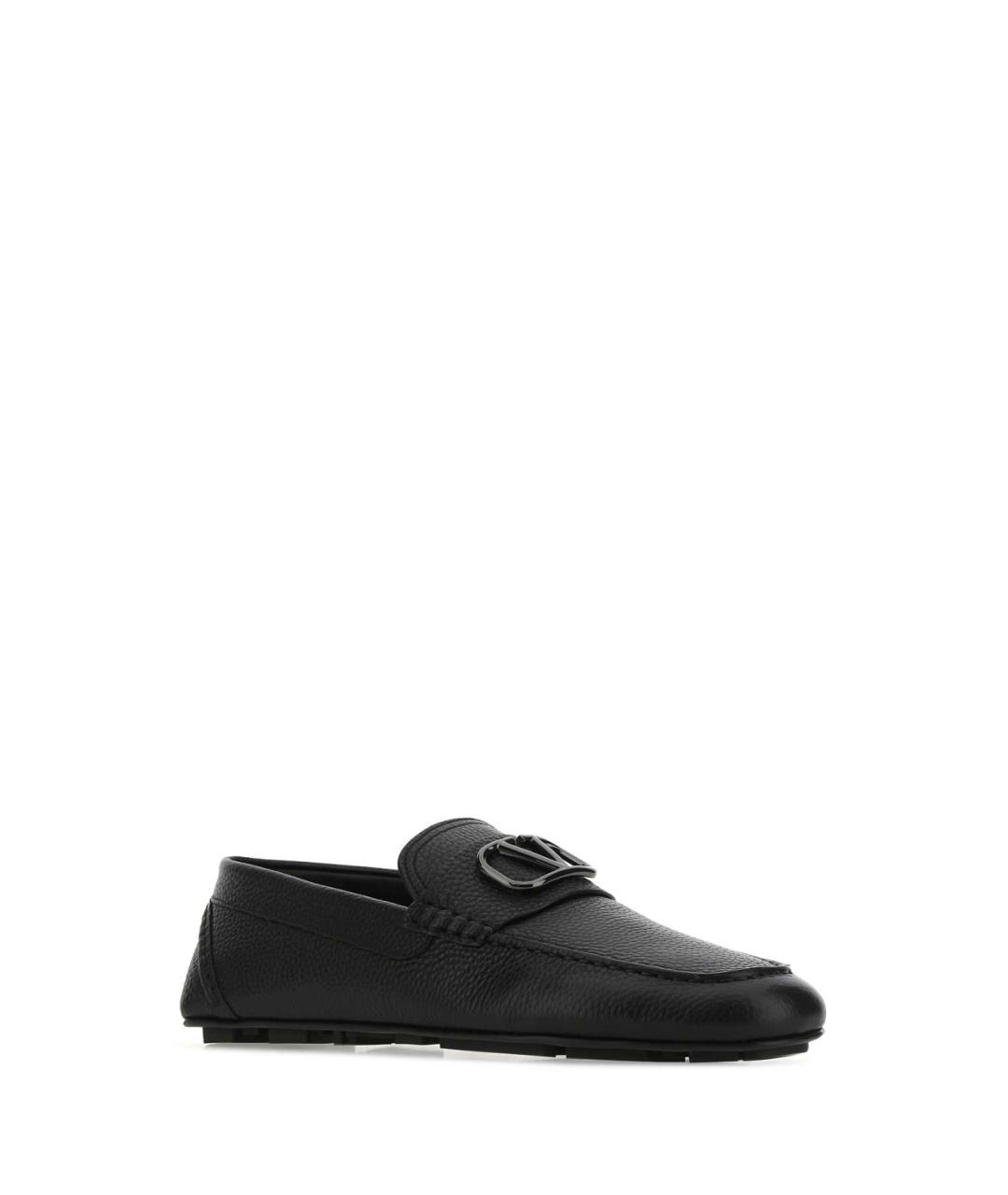 VALENTINO Черные кожаные мокасины, фото 2