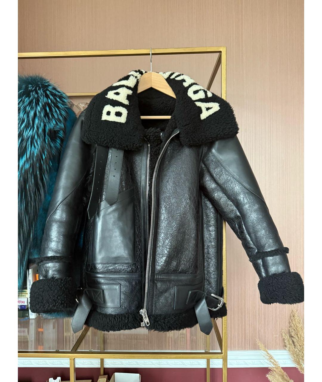 BALENCIAGA Черная шерстяная дубленка, фото 8