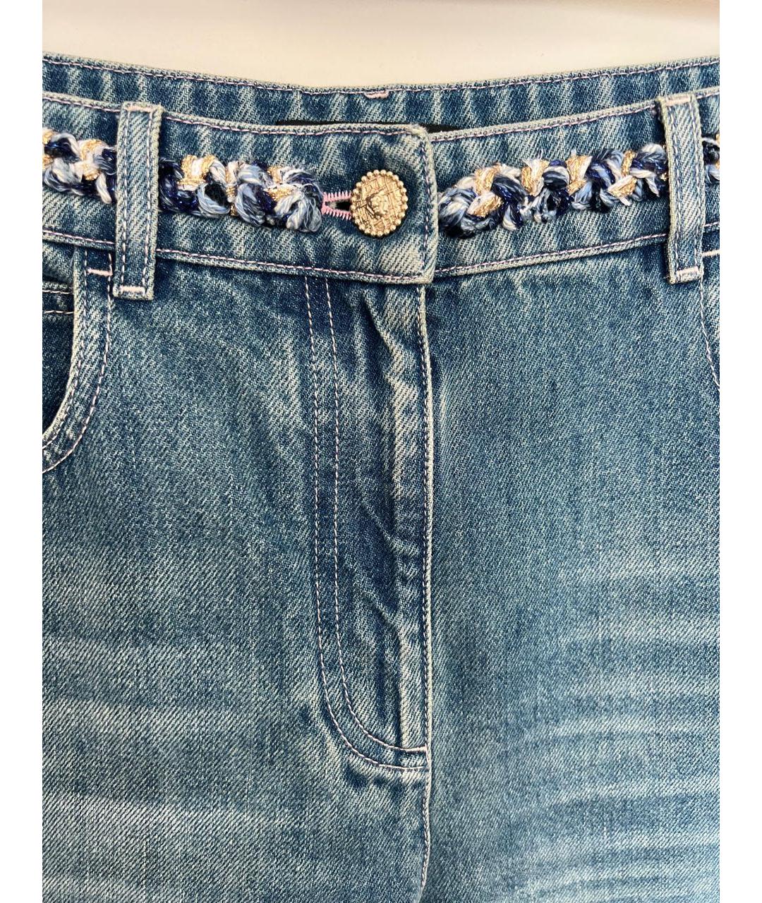 CHANEL Голубые хлопковые прямые джинсы, фото 5