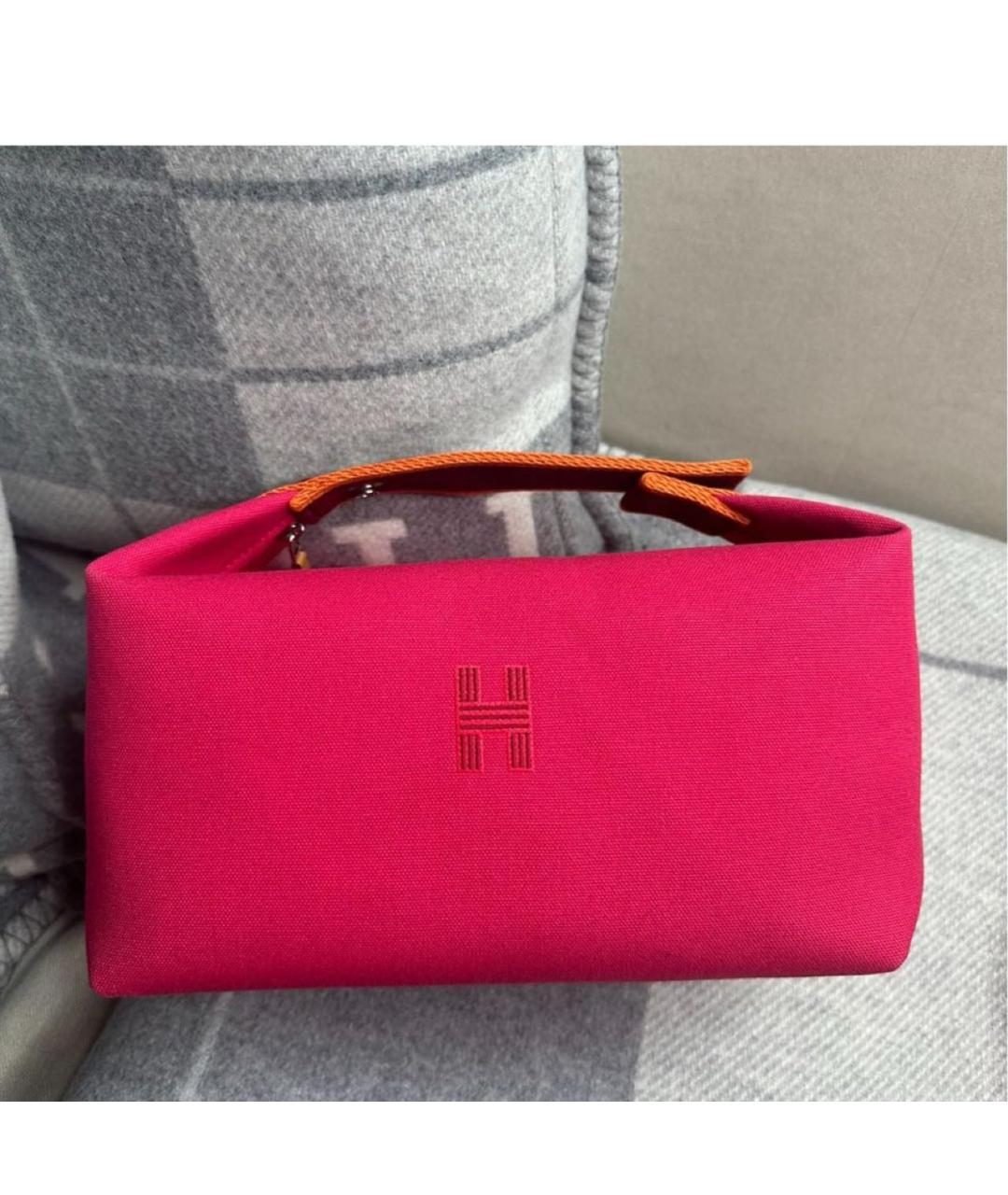 HERMES Фуксия тканевая косметичка, фото 2