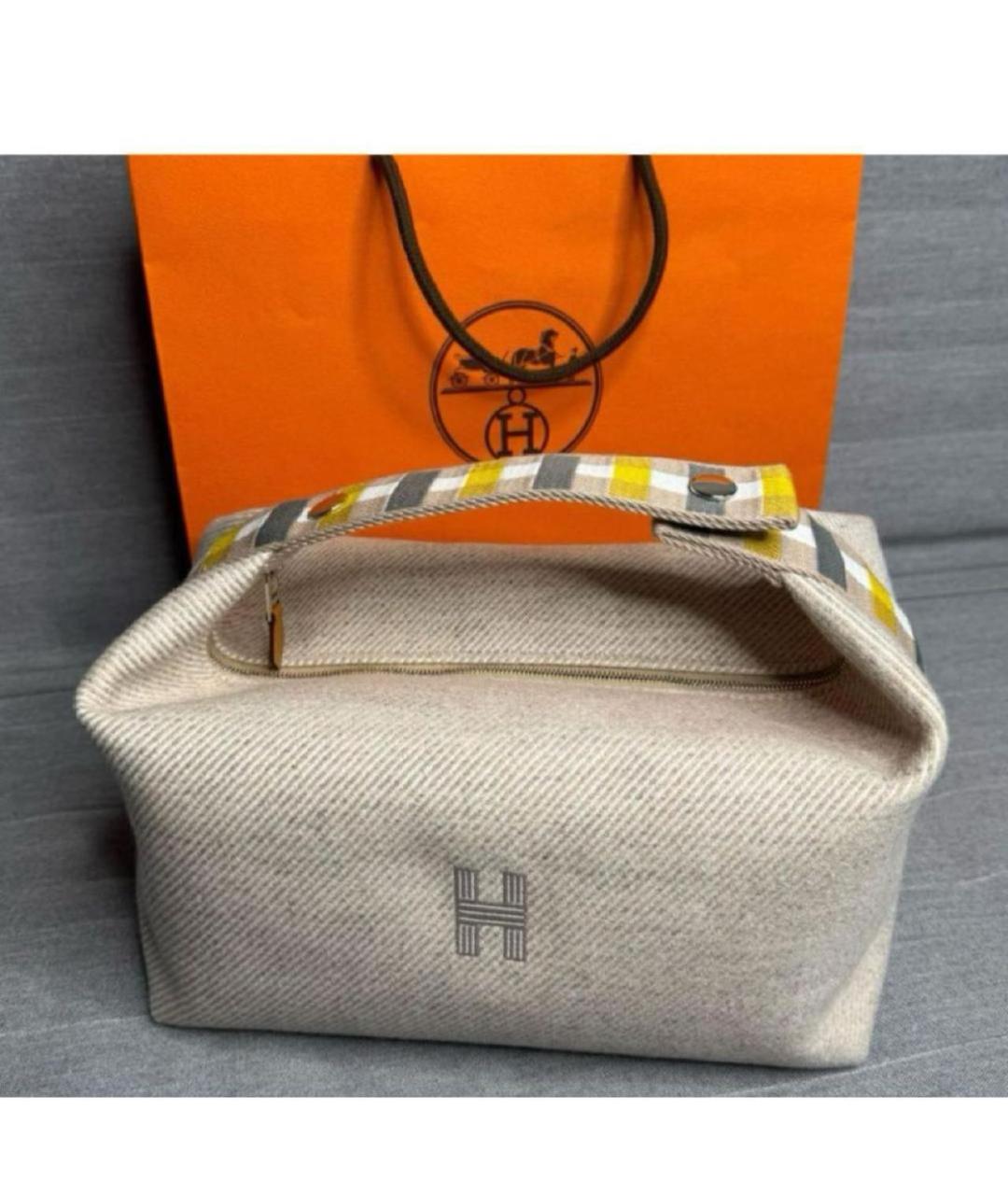 HERMES Бежевая косметичка, фото 2