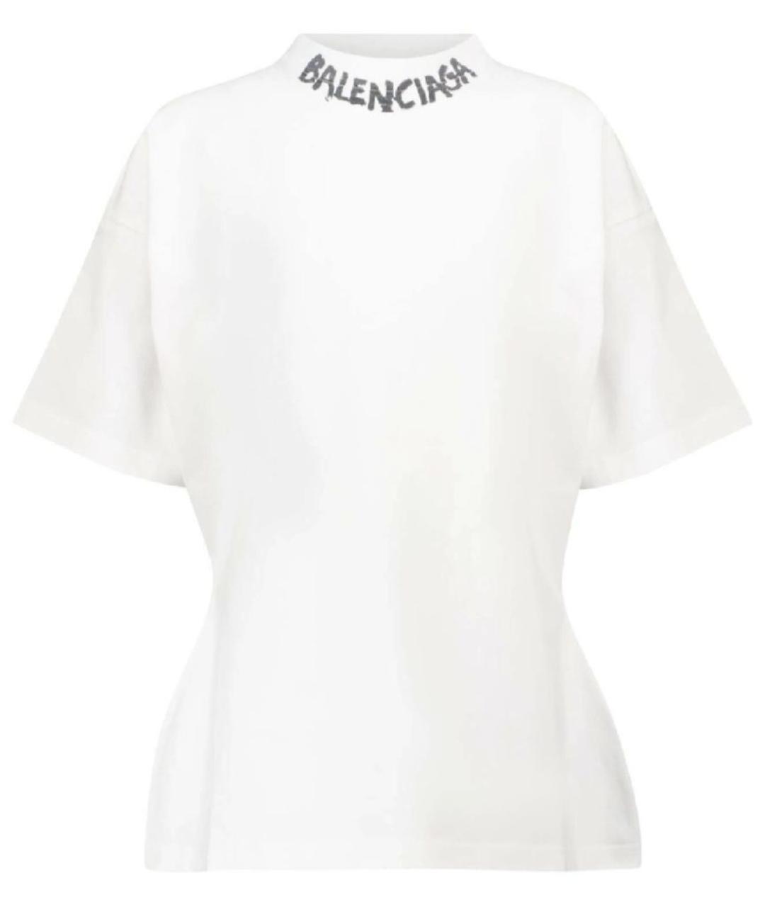 BALENCIAGA Белая хлопковая футболка, фото 10