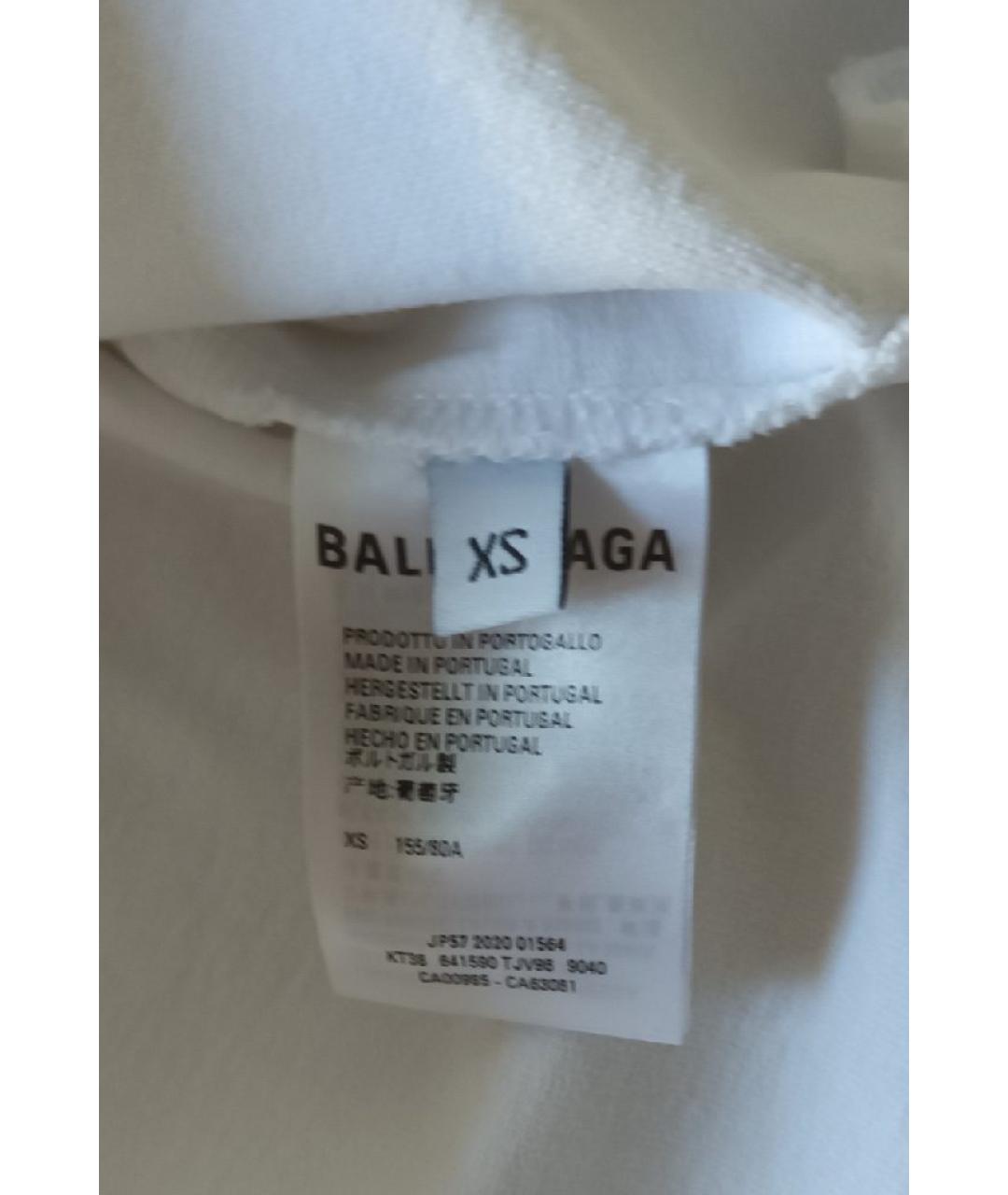 BALENCIAGA Белая хлопковая футболка, фото 7