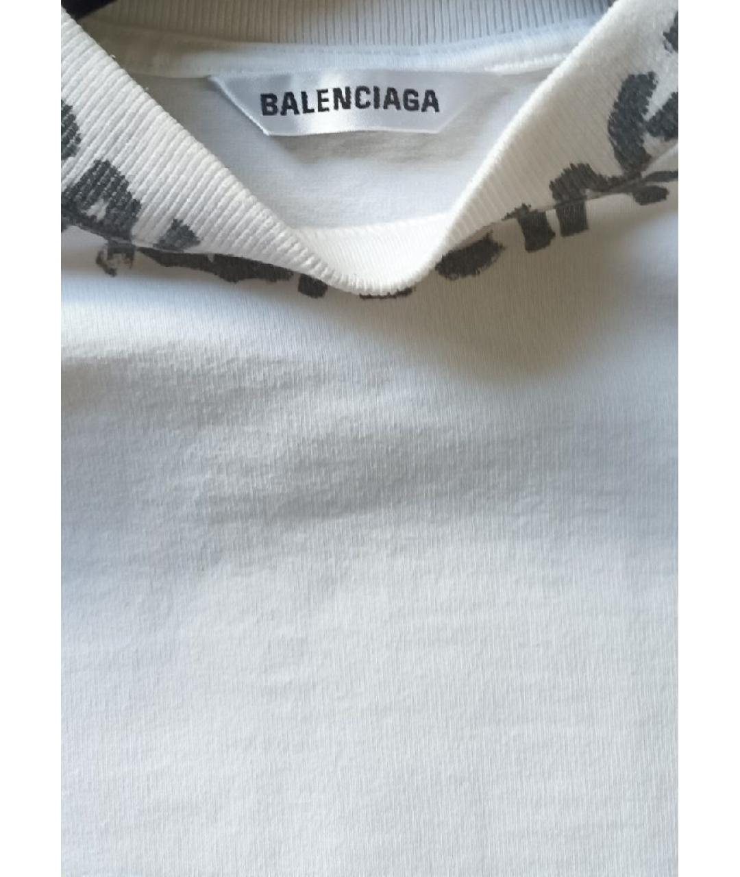BALENCIAGA Белая хлопковая футболка, фото 9