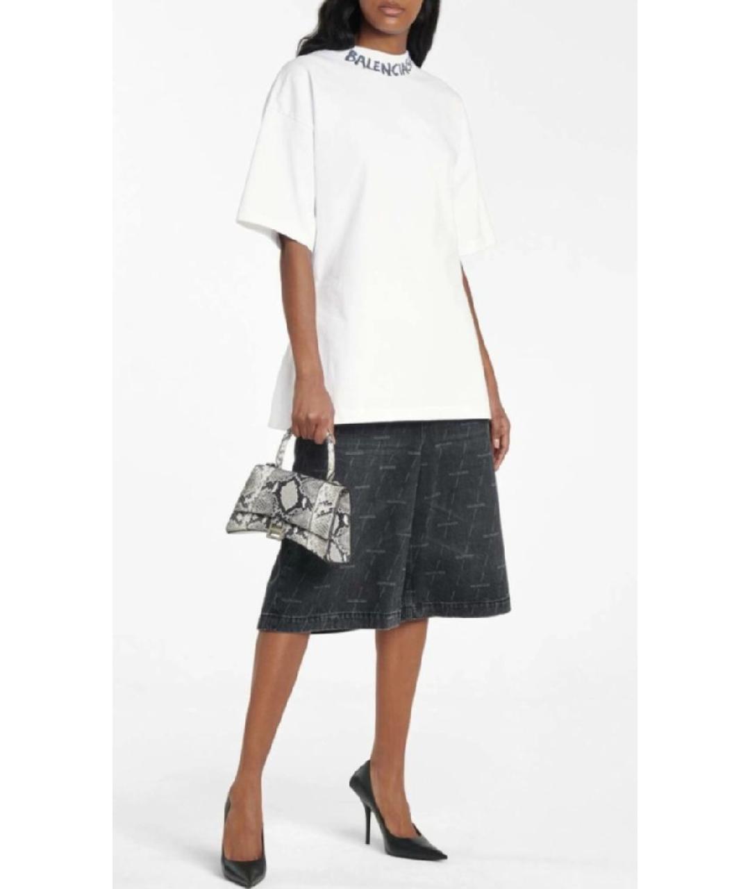 BALENCIAGA Белая хлопковая футболка, фото 8