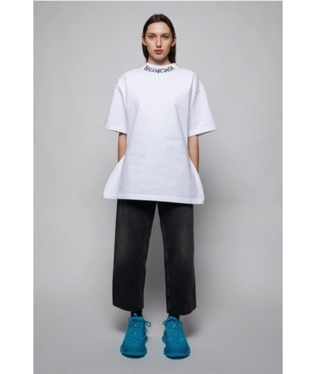 BALENCIAGA Белая хлопковая футболка, фото 3