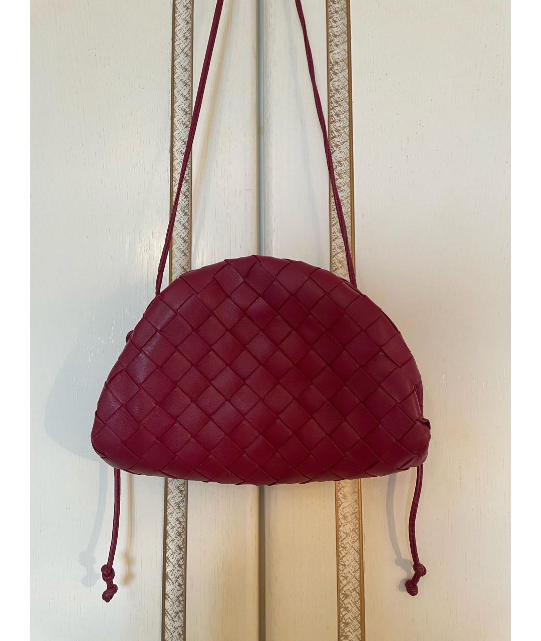BOTTEGA VENETA Бордовая кожаная сумка через плечо, фото 2