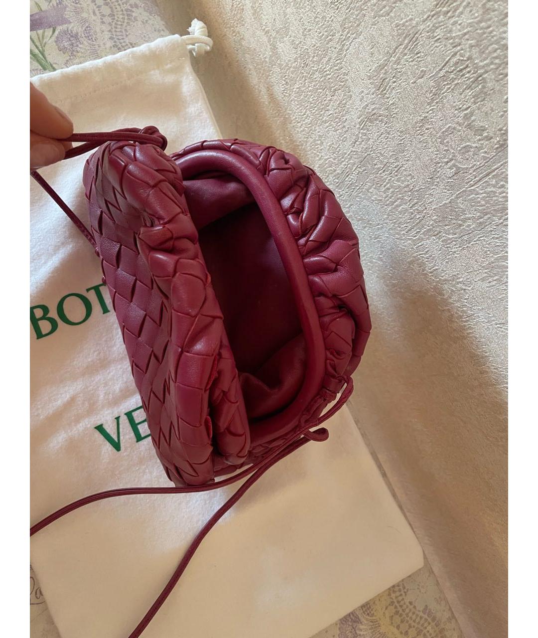 BOTTEGA VENETA Бордовая кожаная сумка через плечо, фото 5