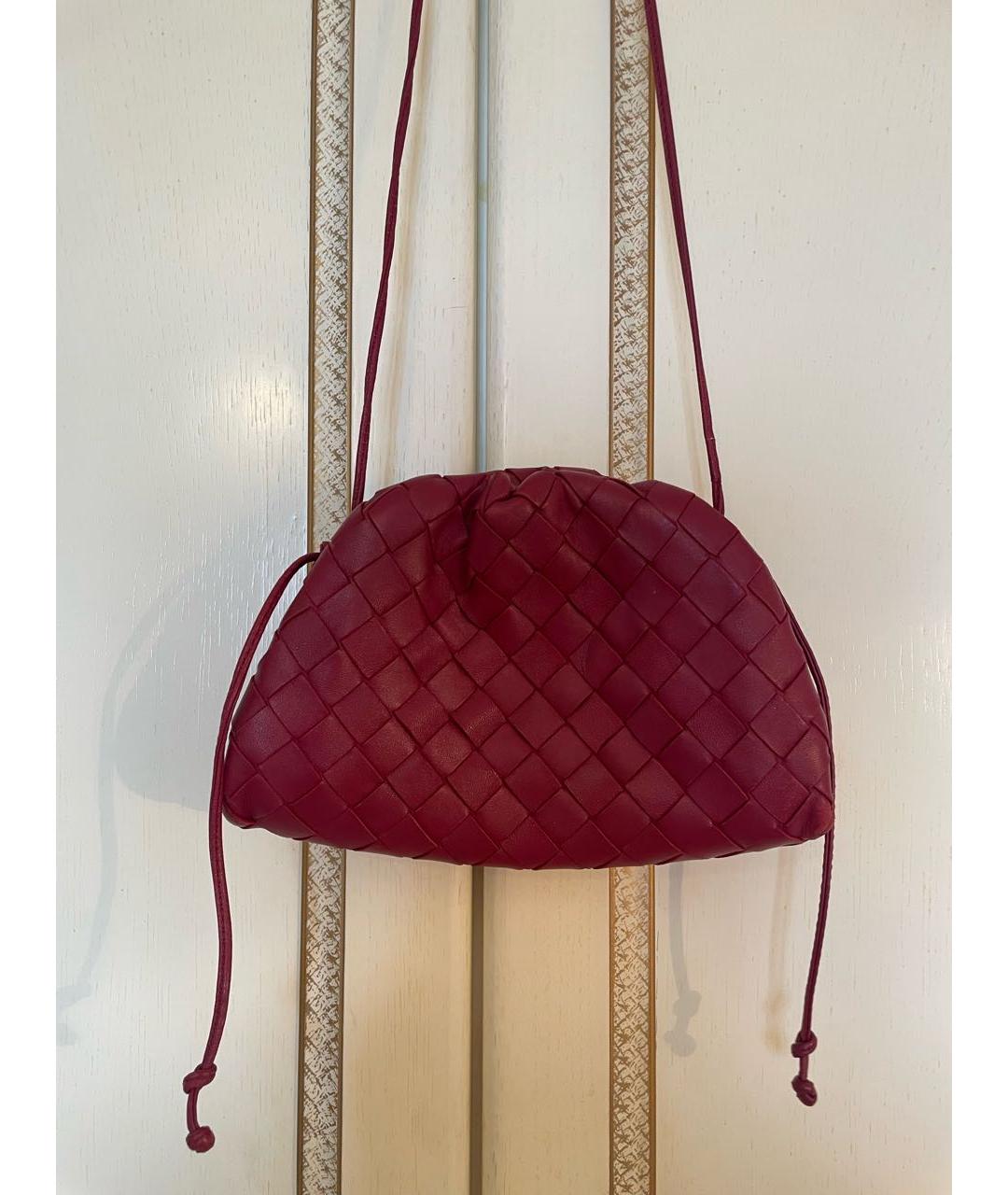 BOTTEGA VENETA Бордовая кожаная сумка через плечо, фото 3