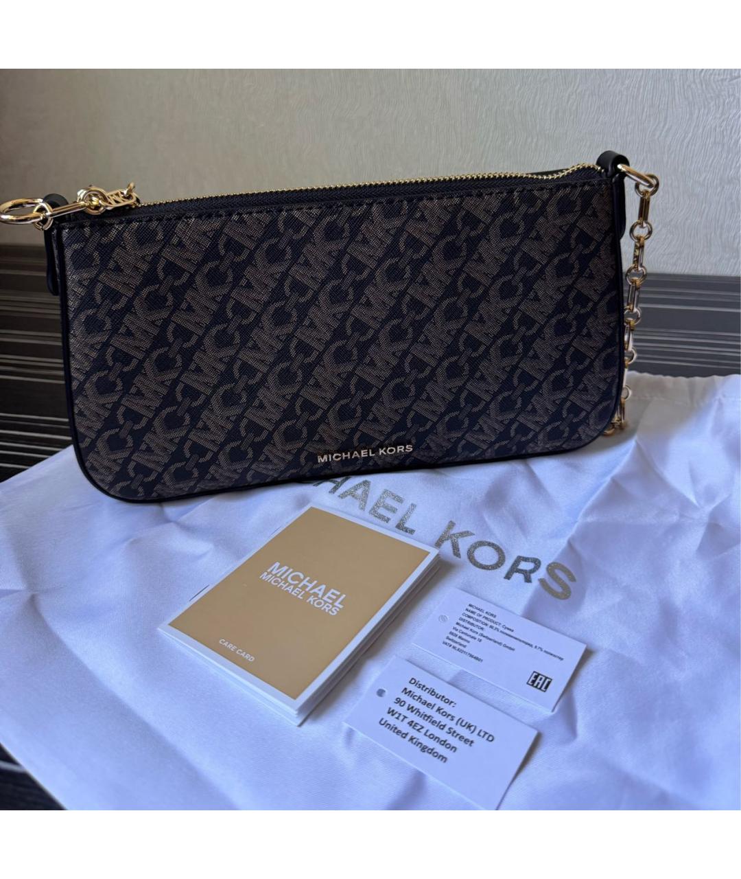 MICHAEL KORS Коричневая кожаная сумка через плечо, фото 5