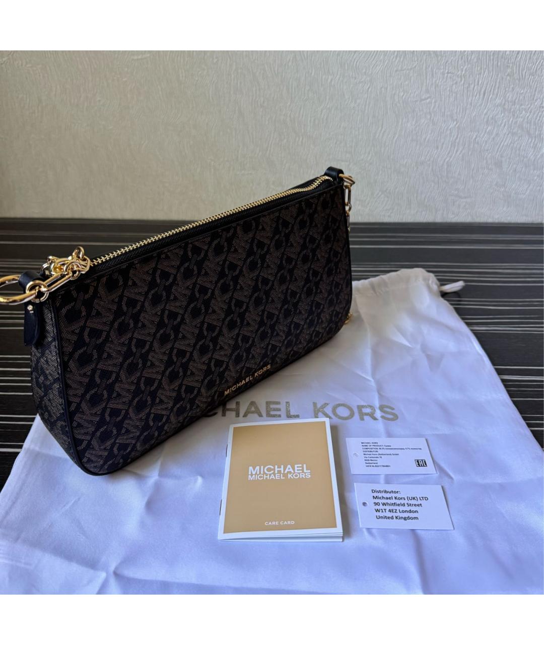 MICHAEL KORS Коричневая кожаная сумка через плечо, фото 4