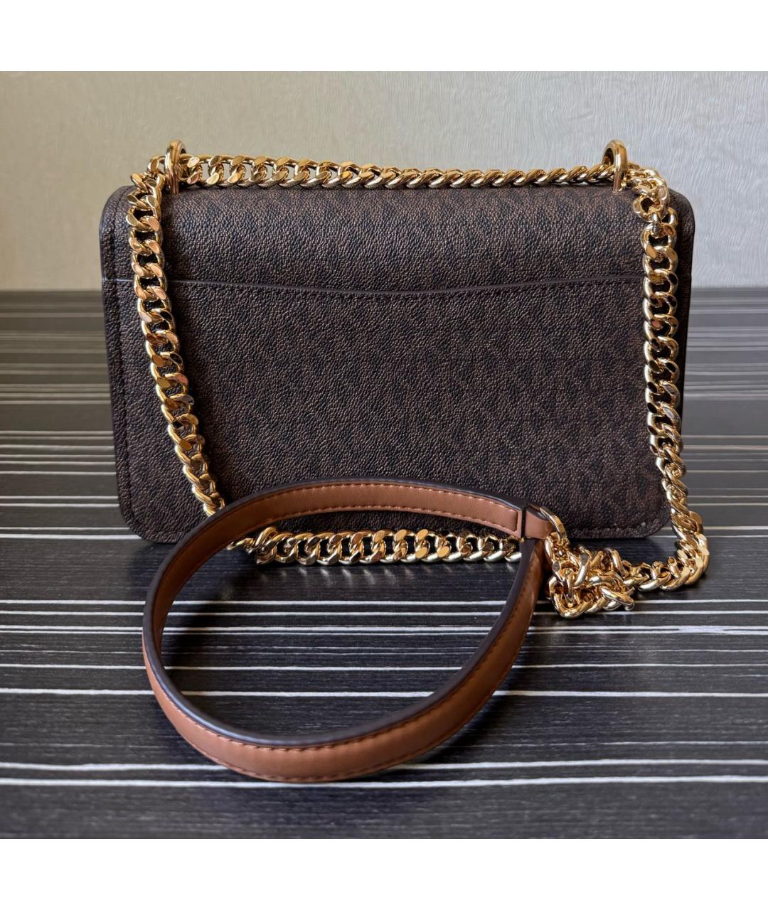 MICHAEL KORS Коричневая кожаная сумка через плечо, фото 3