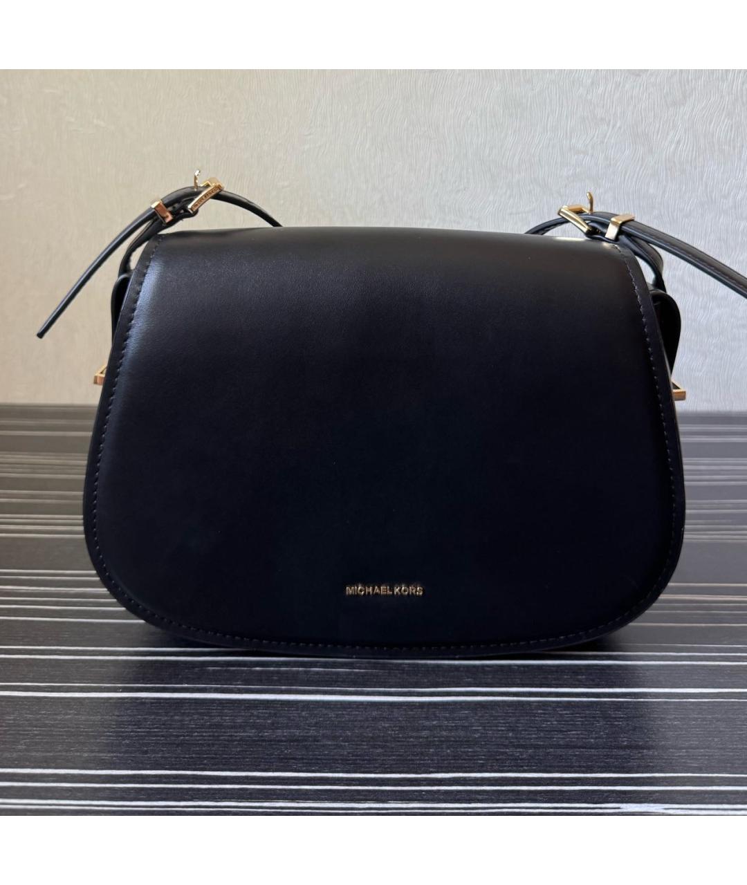 MICHAEL KORS Черная кожаная сумка через плечо, фото 9