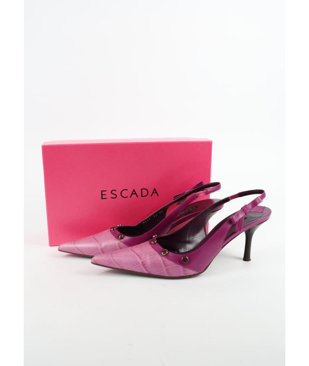 ESCADA Фиолетовые кожаные туфли, фото 6