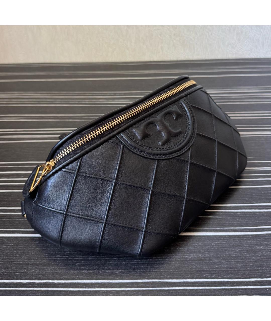 TORY BURCH Черная кожаная поясная сумка, фото 2