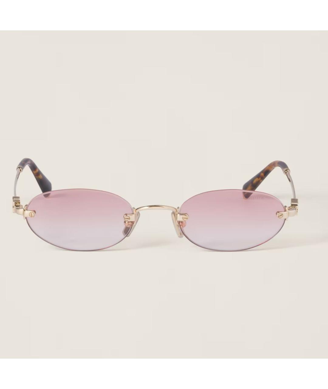 MIU MIU Розовые металлические солнцезащитные очки, фото 2