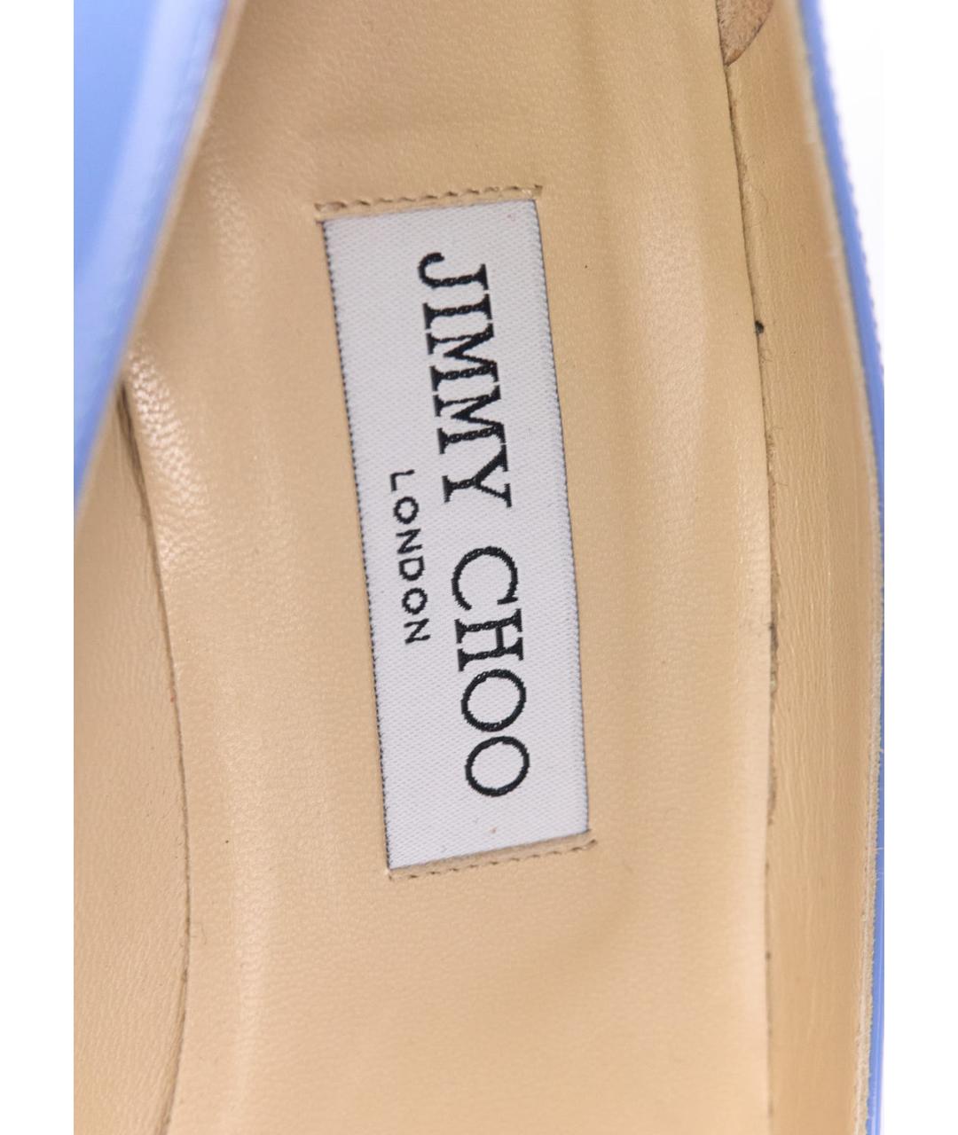 JIMMY CHOO Голубые туфли из лакированной кожи, фото 5
