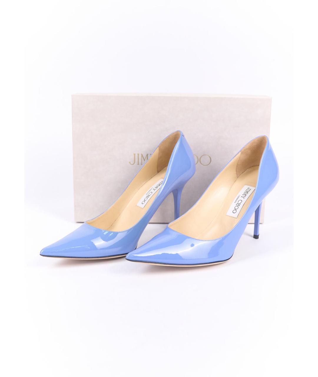 JIMMY CHOO Голубые туфли из лакированной кожи, фото 6