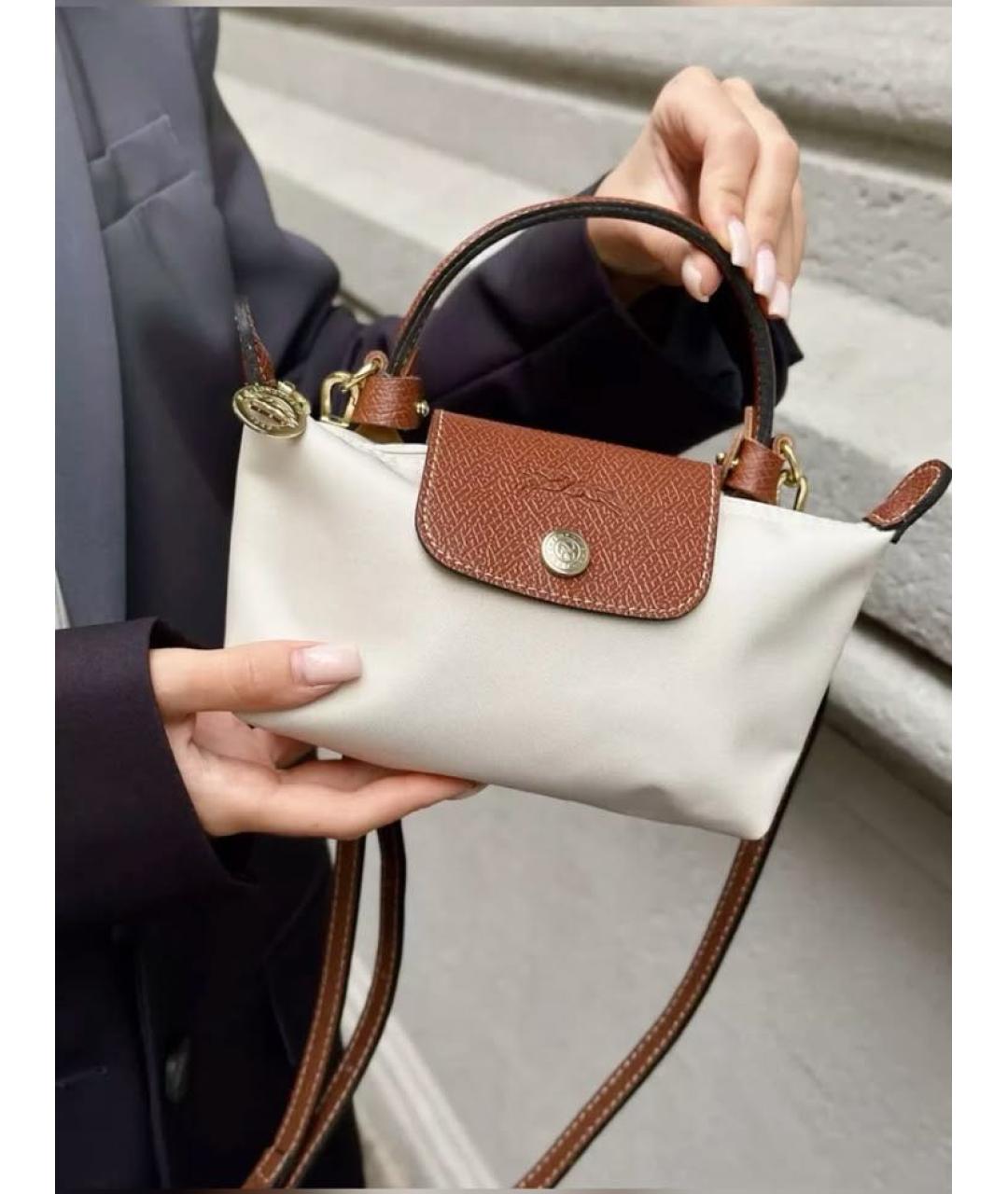 LONGCHAMP Бежевая тканевая сумка через плечо, фото 2