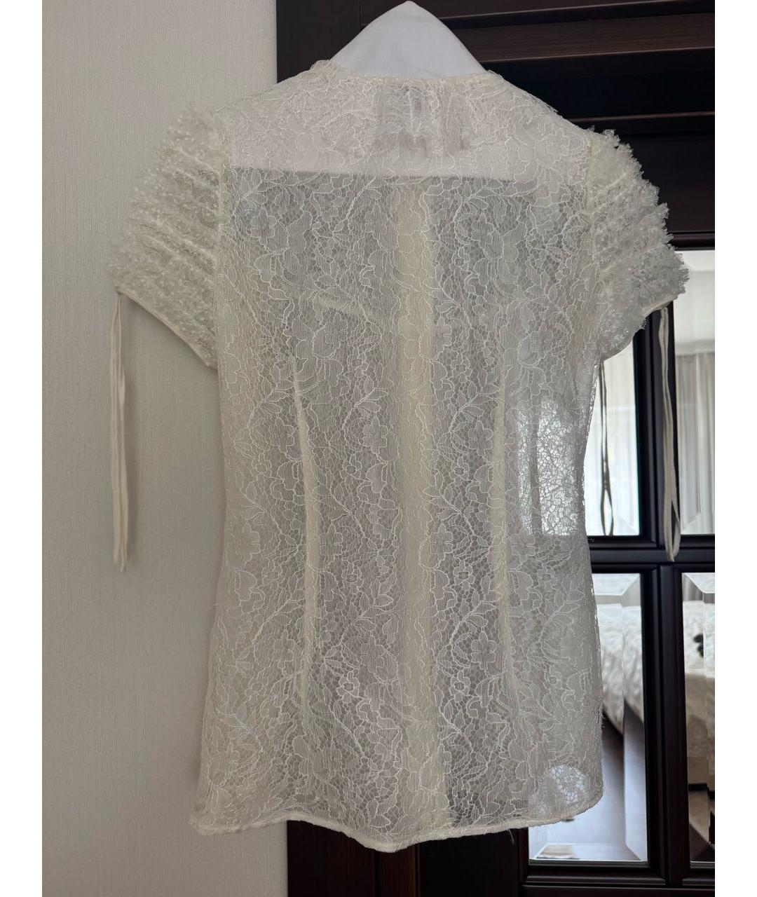 RED VALENTINO Белая кружевная блузы, фото 3