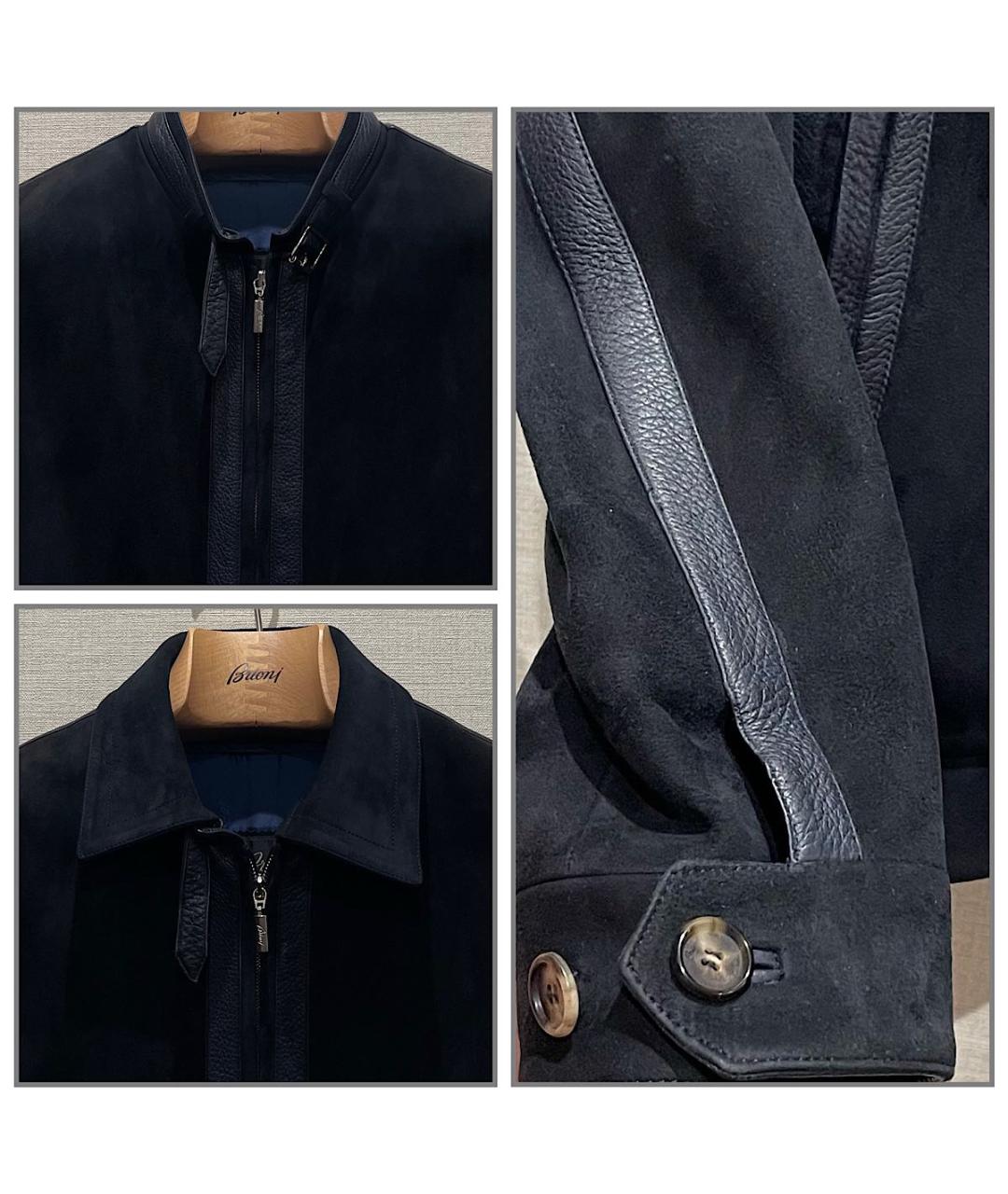 BRIONI Темно-синяя замшевая куртка, фото 7