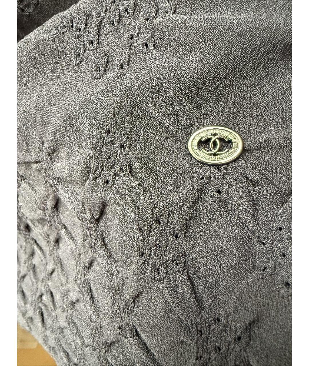 CHANEL Черное вискозное повседневное платье, фото 4