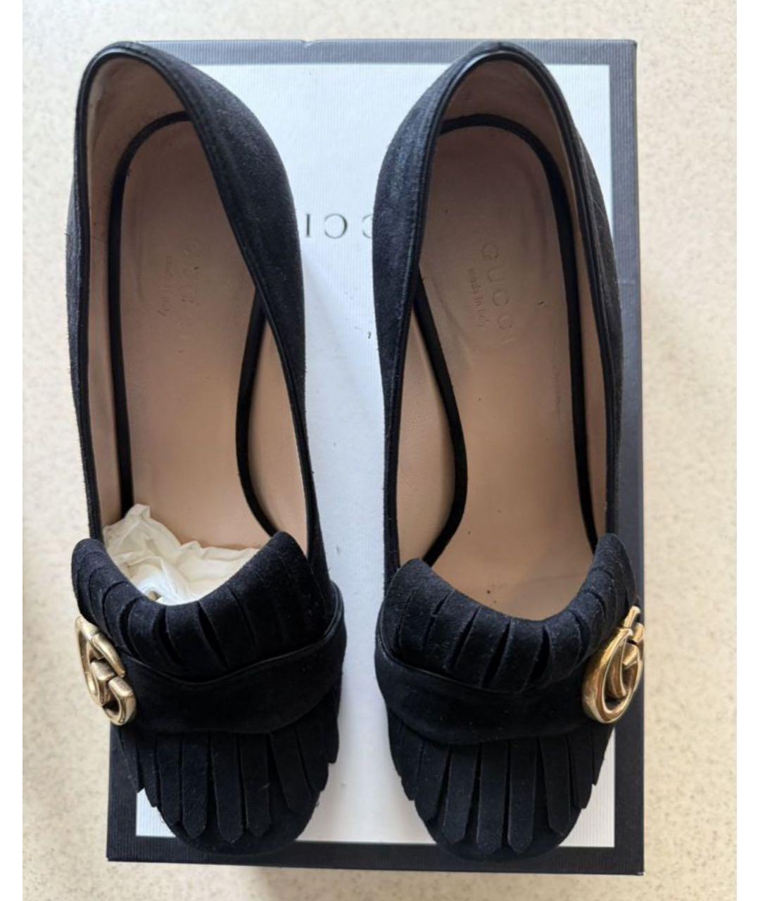 GUCCI Черные замшевые туфли, фото 2