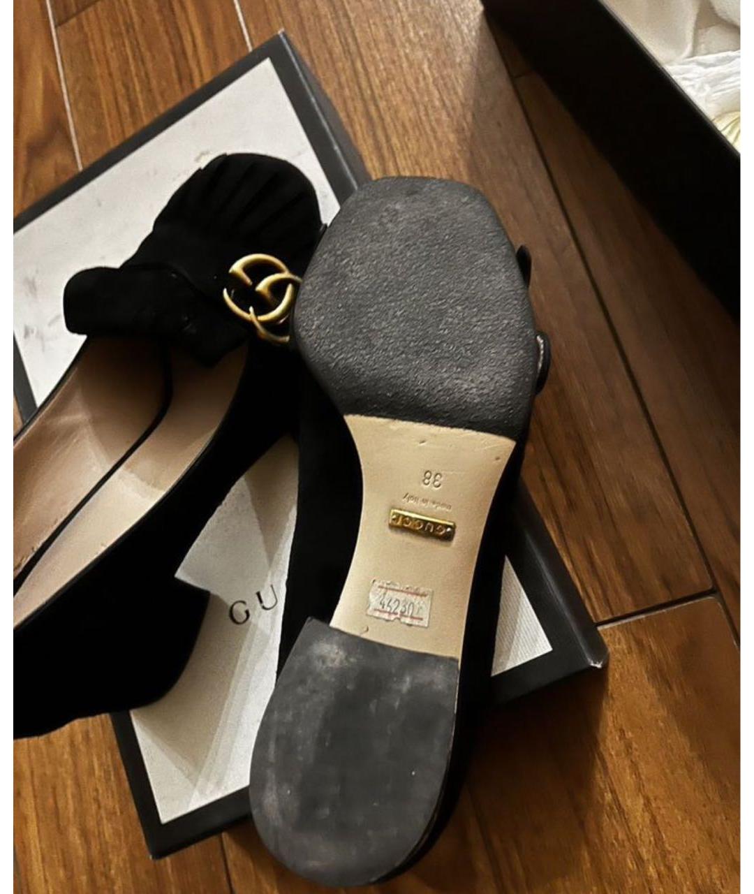 GUCCI Черные замшевые туфли, фото 4
