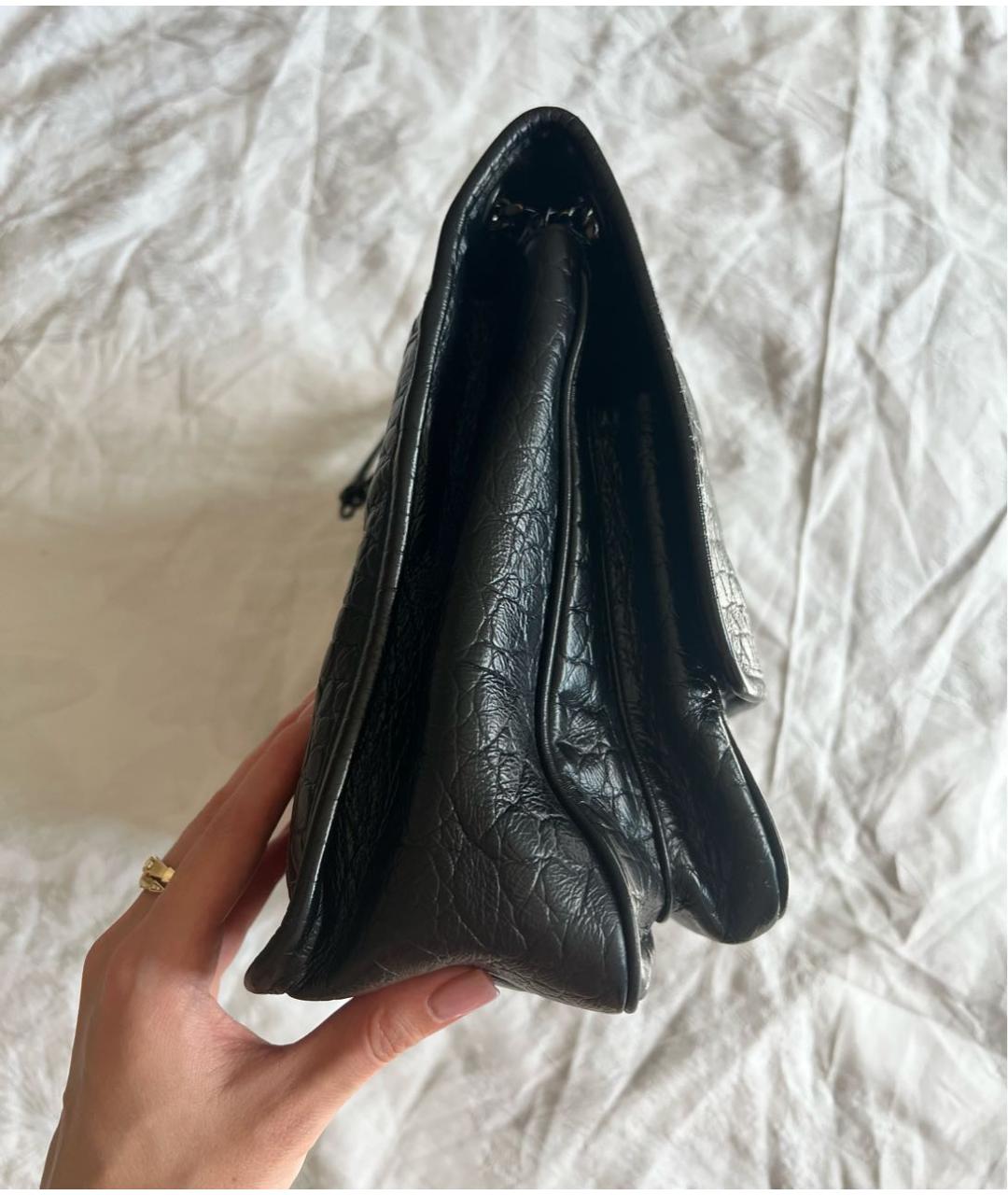 SAINT LAURENT Черная кожаная сумка через плечо, фото 3