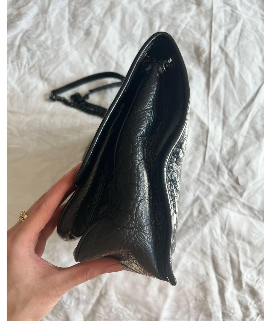 SAINT LAURENT Черная кожаная сумка через плечо, фото 4