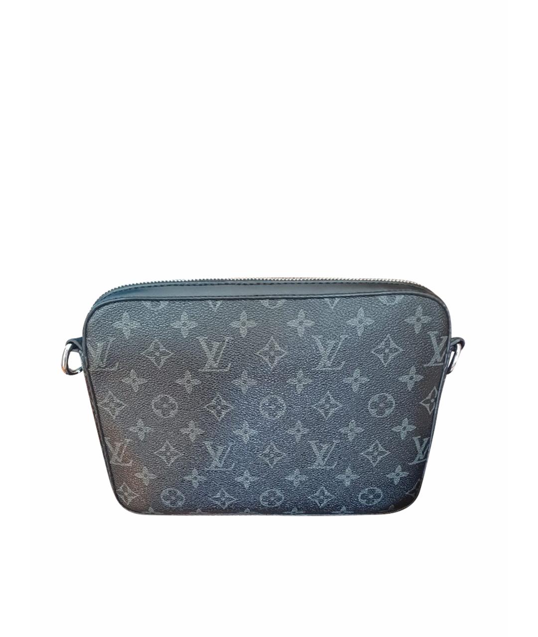 LOUIS VUITTON Черная кожаная барсетка, фото 1