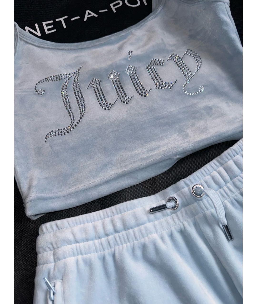 JUICY COUTURE Голубой велюровый спортивные костюмы, фото 4