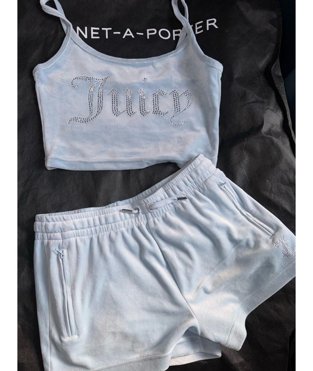 JUICY COUTURE Голубой велюровый спортивные костюмы, фото 6