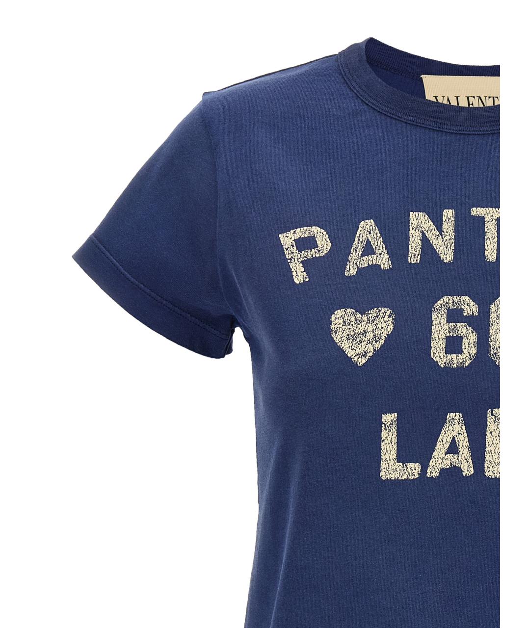 VALENTINO Синяя хлопковая футболка, фото 3