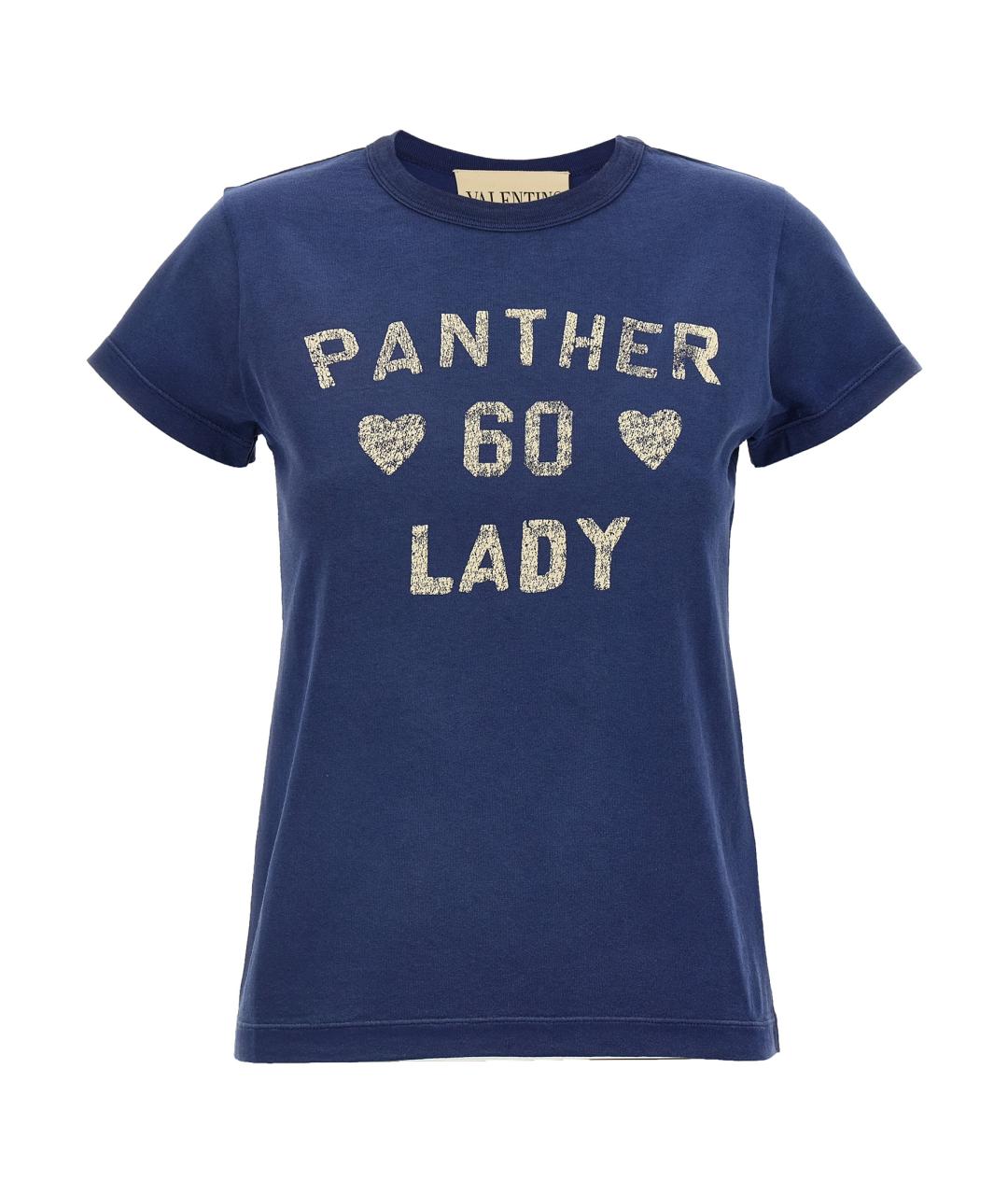 VALENTINO Синяя хлопковая футболка, фото 1