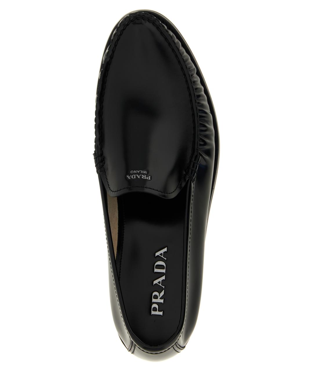 PRADA Черные кожаные лоферы, фото 4