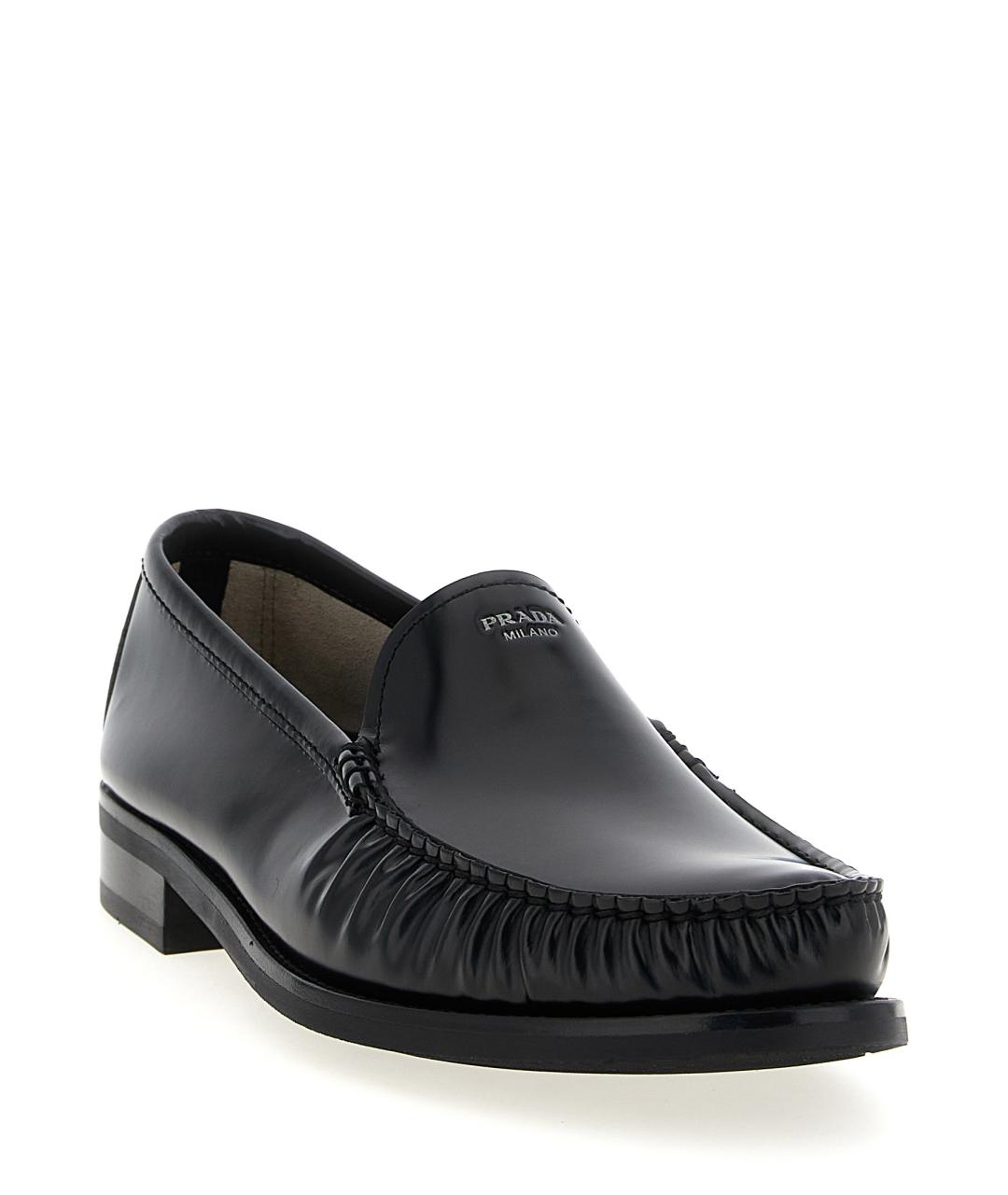 PRADA Черные кожаные лоферы, фото 2
