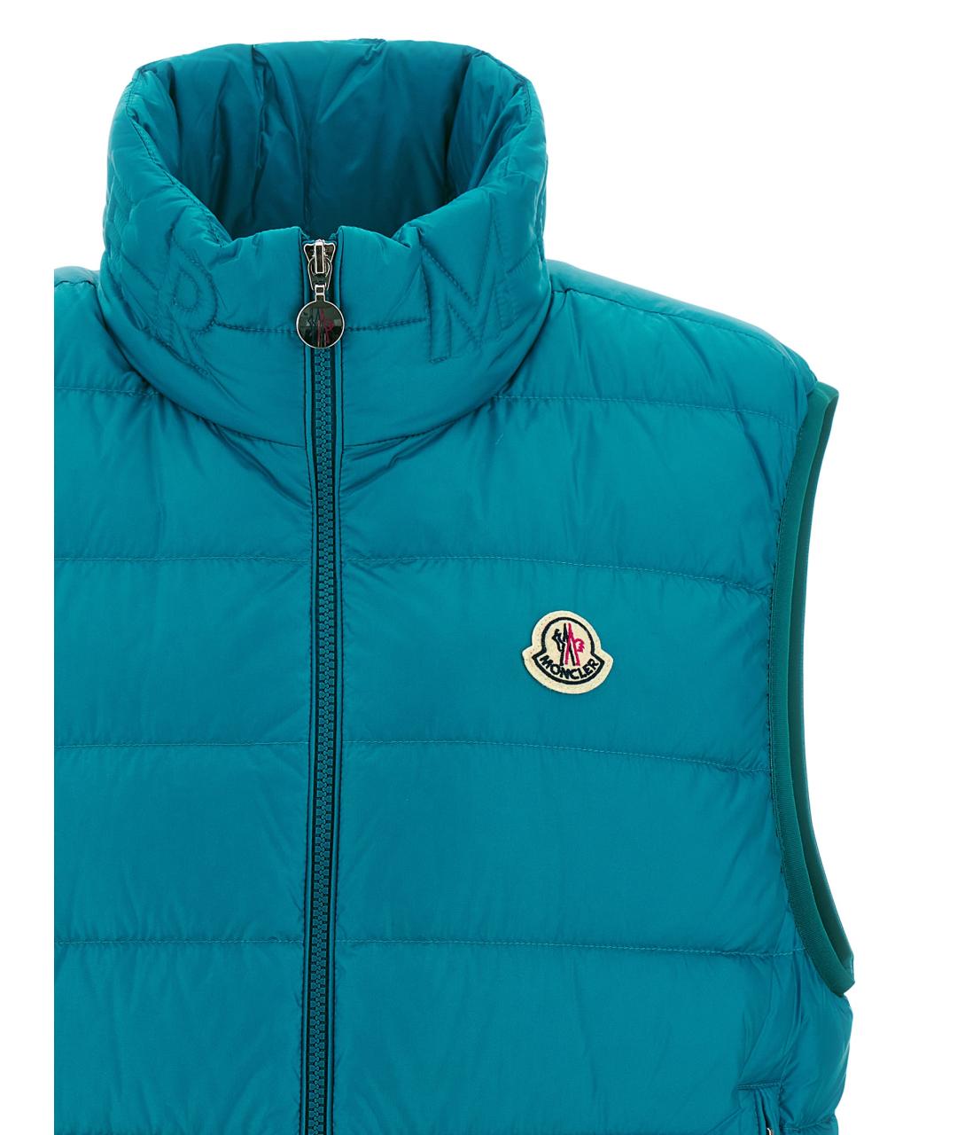 MONCLER Голубая полиамидовая жилетка, фото 3