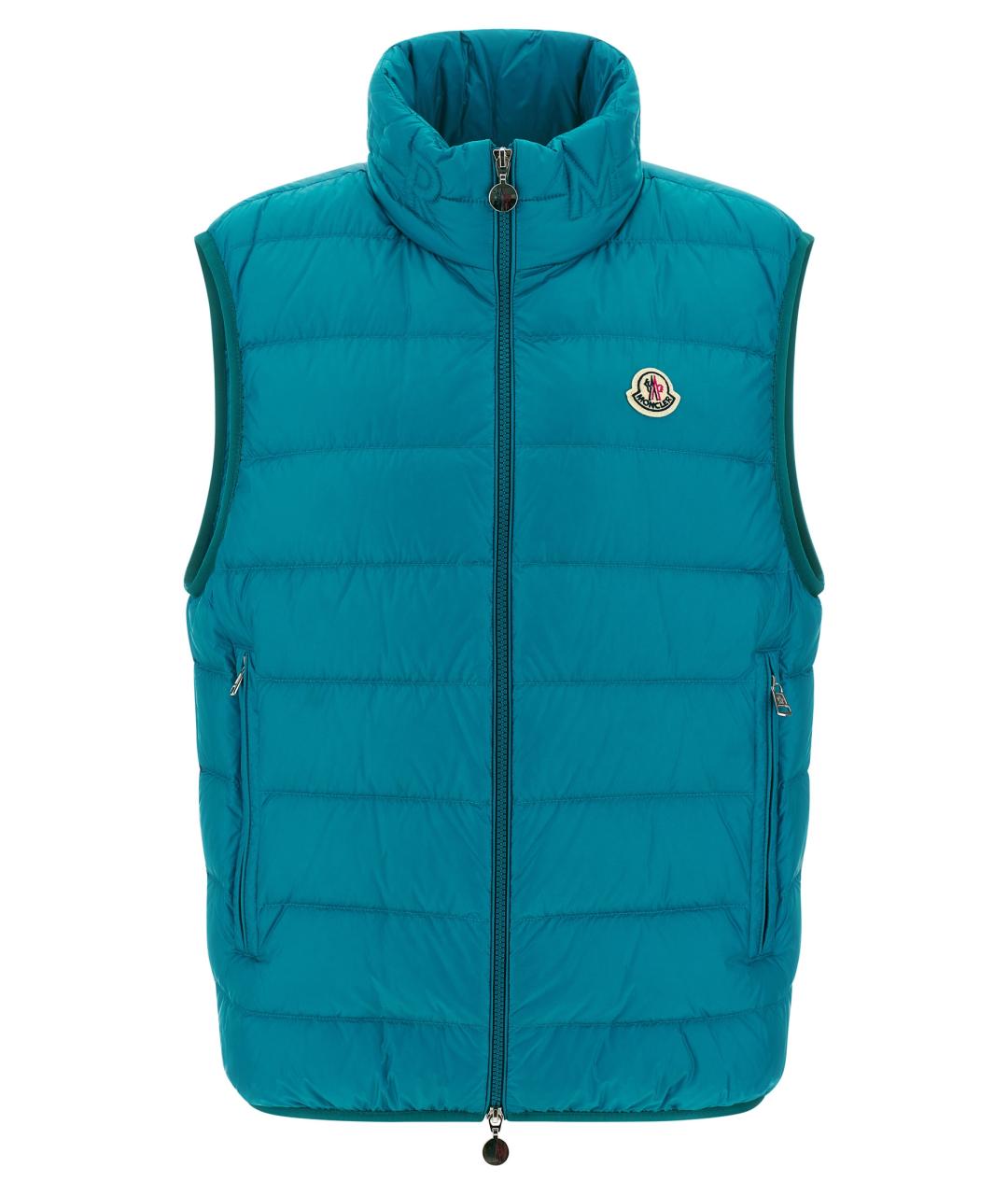 MONCLER Голубая полиамидовая жилетка, фото 1