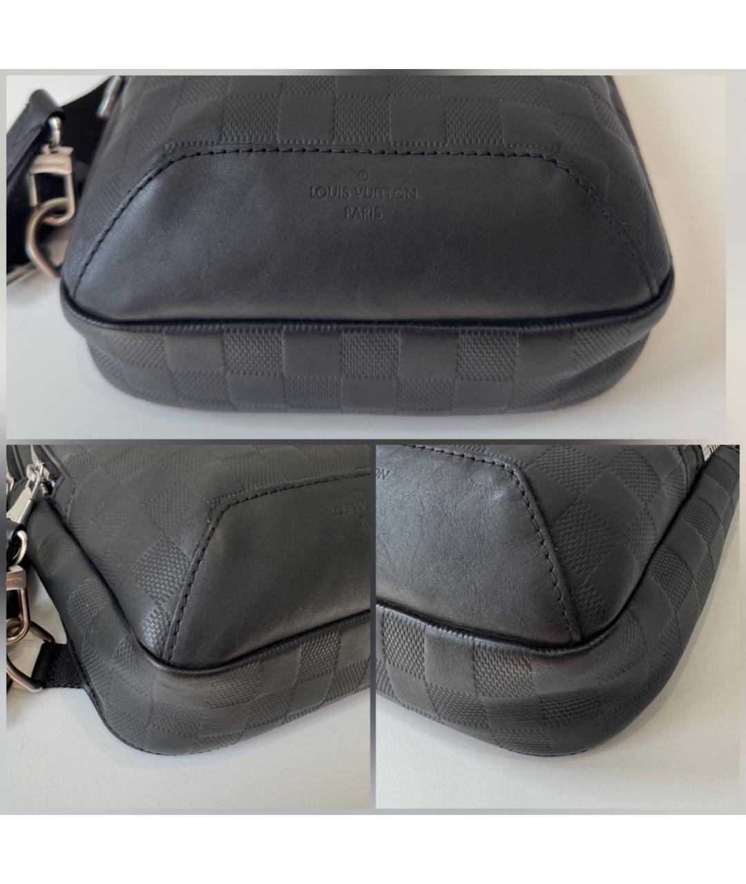 LOUIS VUITTON Черная кожаная сумка на плечо, фото 7